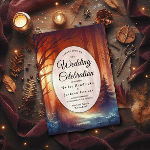 De Woodland Spell van Falling Leaves Wedding Kaart