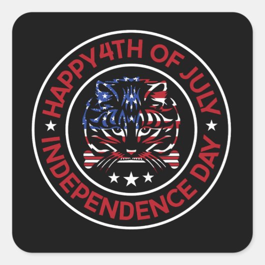 De woorden 4 juli vierkante sticker (Voorkant)