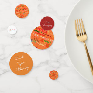 De woorden van de Thanksgiving vallen Kleuren Confetti