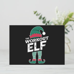 De Workout Elf Groep Matching Familie Kerst  Feestdagenkaart