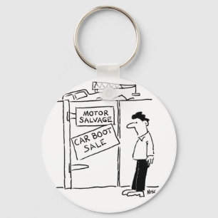 De Wortel van de auto bij een Schrappende Cartoon Sleutelhanger