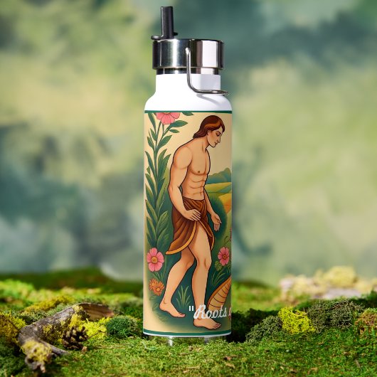 "De wortels van de kennis" Waterfles (Buiten (Gedraaid)  )