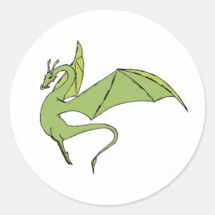 De Wyrm (groen) Ronde Sticker