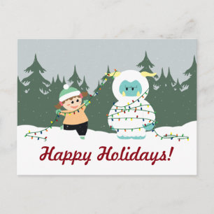De Yeti van Kerstmis Feestdagenkaart