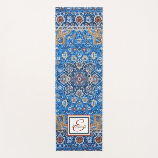 De Yoga Antique Oriental Bleu Turc Tapis Perse (Devant)