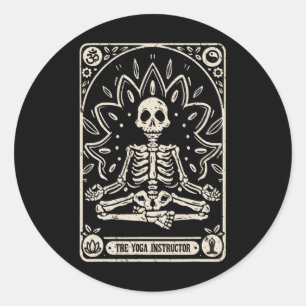 De Yoga Instructrice Tarotkaart Halloween Ronde Sticker