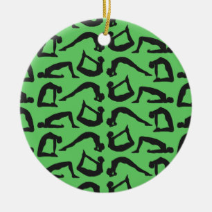 De yoga plaatst Silhouetten Keramisch Ornament
