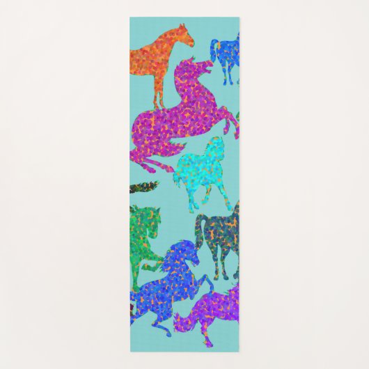 De Yoga Rainbow Horses - "Dotty about Horses !" Tapis (Devant)