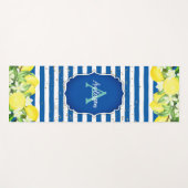 De Yoga Tapis d'exercice Monogramme Citron et Bleu (Devant (Horizontal))