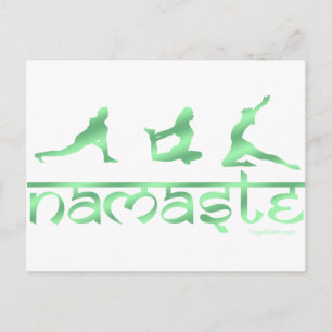 De yoga van Namaste stelt groen Briefkaart