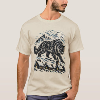 De Yule Kat IJslandse Folklore Houtsnede T-shirt