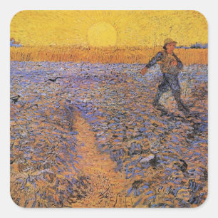 De Zaaier door Vincent van Gogh Vierkante Sticker