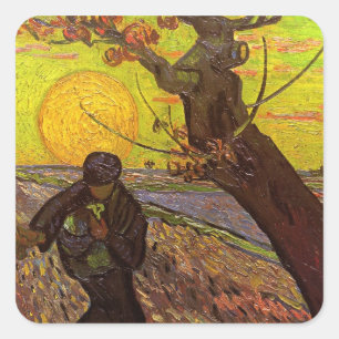 De Zaaier door Vincent van Gogh Vierkante Sticker