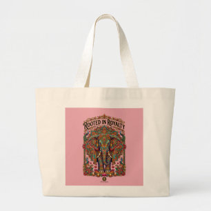 De zachte reus: artistiek olifantontwerp grote tote bag