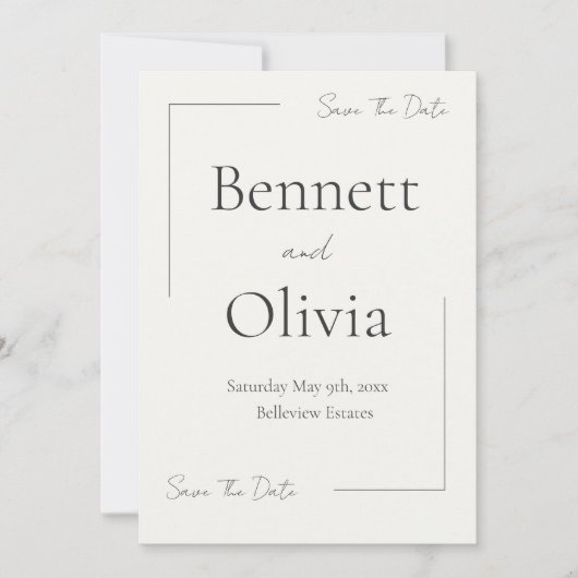 De zachte seizoensbruiloft bespaart de datum save the date (Voorkant)