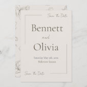 De zachte seizoensbruiloft bespaart de datum save the date (Voorkant / Achterkant)