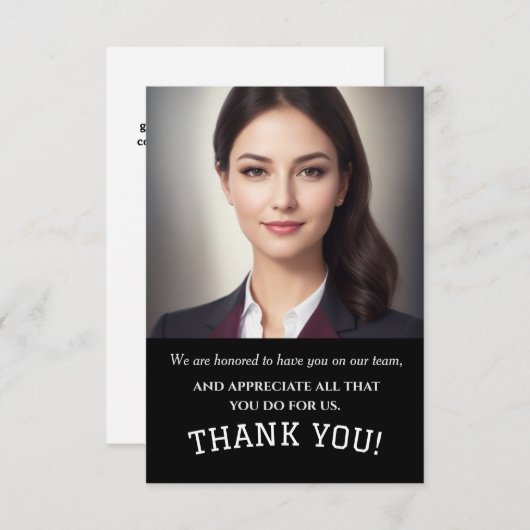 De zaken danken u, Bedrijf dank u Bedankkaart (Voorkant / Achterkant)