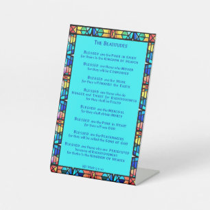 De zaligheden van Jezus' preek op de berg Reclamebord Met Voetstuk