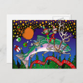 De Zalm van Kerstmis Feestdagenkaart (Voorkant / Achterkant)