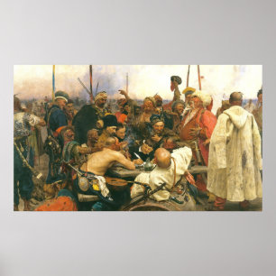 De Zaporozhian-kozakken van Ilya Yefimovich Repin Poster