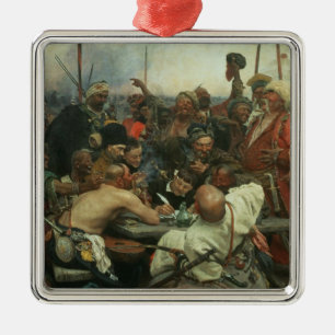 De Zaporozhye Cossacks schrijven een brief Metalen Ornament