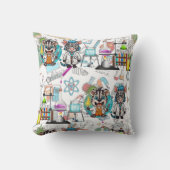 De Zebra Mad Scientist Print Kussen (Voorkant)