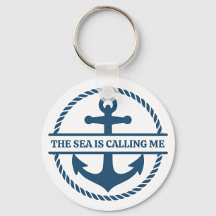 De Zee Roept Me Nautilus Marineblauwe Anker Sleutelhanger