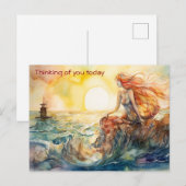 De zeemeermin en de vuurtoren briefkaart (Voorkant / Achterkant)