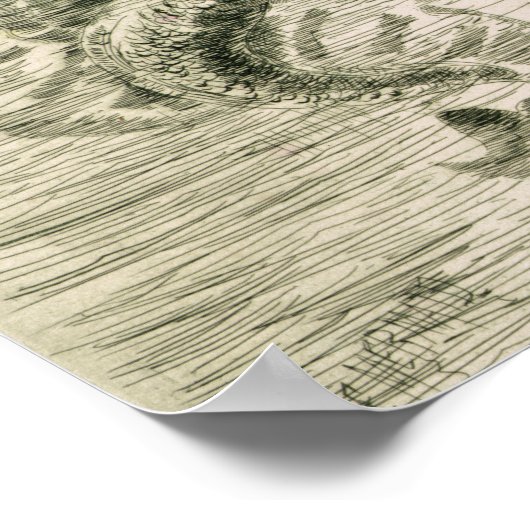 "De Zeemeermin" (en zeepaardje) Frederick Church Poster (Hoek)