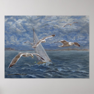 De zeemijlen leiden de weg poster