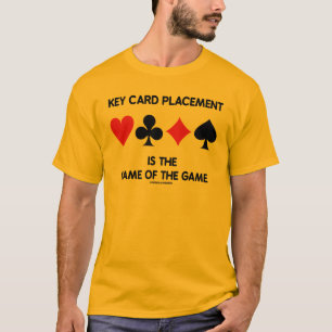 De zeer belangrijke kaartenplaatsing is de naam va t-shirt