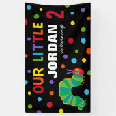 De zeer hongerige rups schoolbord verjaardag spandoek (Verticaal)