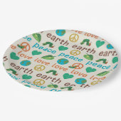 De zeer hongerige rups Vrede houdt van de Aarde Papieren Bordje (Gekanteld)