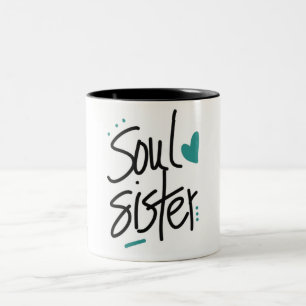 DE ZEER SPECIALE **SOUL SISTER** Tone KOFFIE Tweekleurige Koffiemok