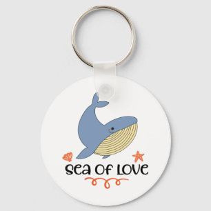 De zeezoogdieren van de blauwe walvis van Kawaii Sleutelhanger