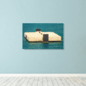 de zegel op de uitgerekt canvasafdruk canvas afdruk (Insitu (Houten vloer))