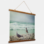 De Zegel van de beach die bij de Camera poseren Hangend Wandkleed (Gebogen)