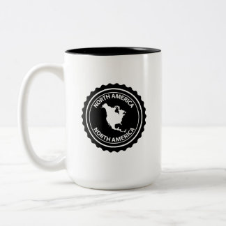 De zegel van Noord-Amerika Tweekleurige Koffiemok