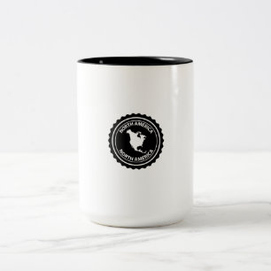 De zegel van Noord-Amerika Tweekleurige Koffiemok