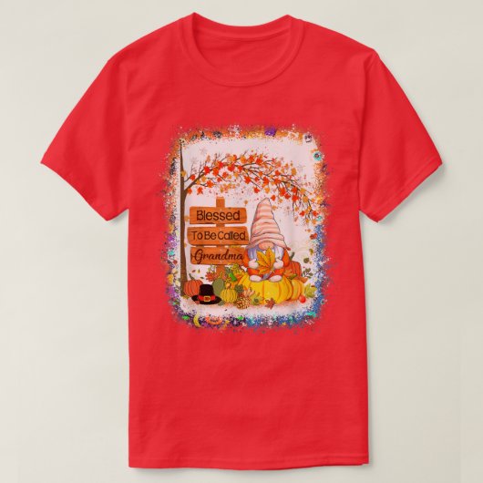 De zegen heet oma Gnome Herfst herfst dan T-shirt (Design voorkant)
