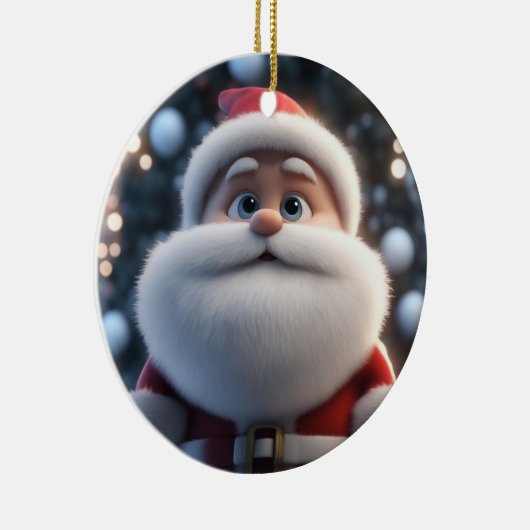 De zelfverzekerde kerstman keramisch ornament (Rechts)