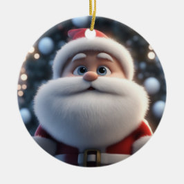 De zelfverzekerde kerstman keramisch ornament