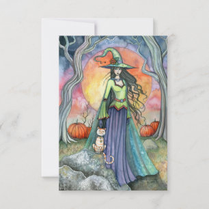 De zelfvoldane heks Halloween ansichtkaart Kaart