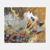 De Zen kat |  Japans Ukiyo-e Fleece Deken (Voorkant (Horizontaal))