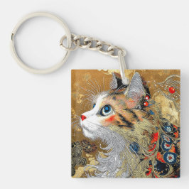 De Zen Kat | Vintage Japanse Ukiyo-e Sleutelhanger