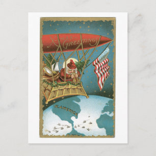 De Zeppelin van de kerstman - Amerikaans Feestdagenkaart