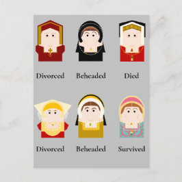 De zes vrouwen van Henry VIII Feestdagenkaart