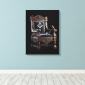 De zetel van wijsheid: een symbool van maçonniek l canvas afdruk (Insitu (Houten vloer))