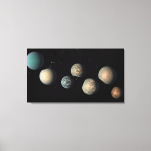 De zeven aardse planeten van Trappist-1 Canvas Afdruk