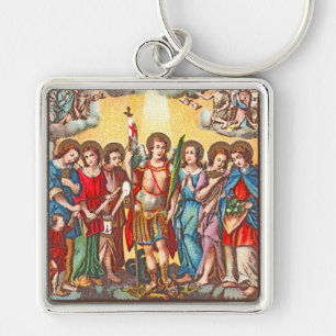 De Zeven Aartsengelen (CP 001; Chromolithografie) Sleutelhanger